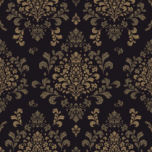 Vector damask pattern with flowers and vintage tapestry motifs perfect for fabrics and decoration