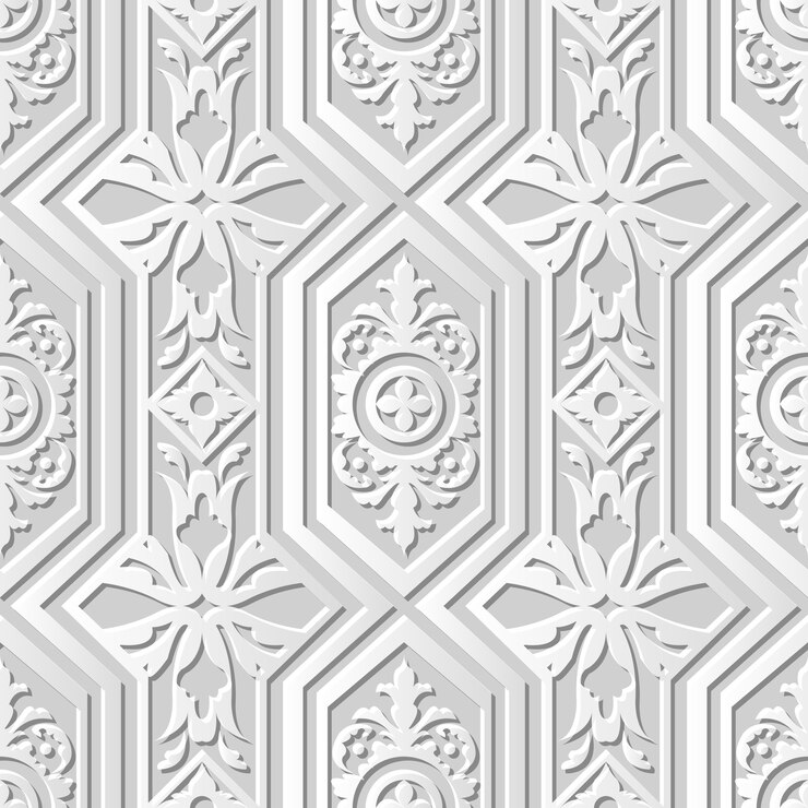 Вектор дамаск бесшовные 3d бумажное искусство многоугольник крест калейдоскоп