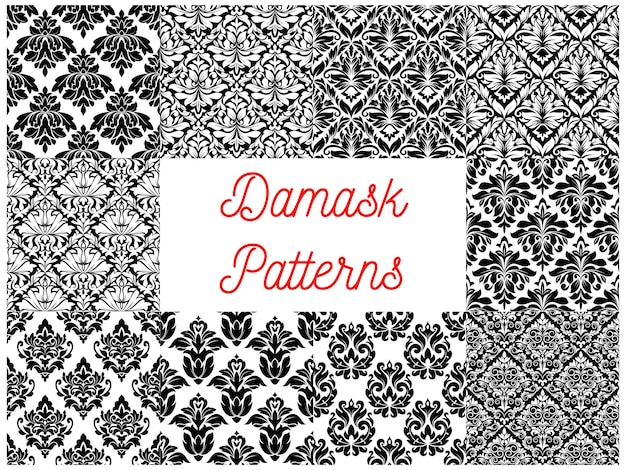 Damask seamless decor patterns