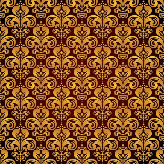 Vector damask seamless floral pattern