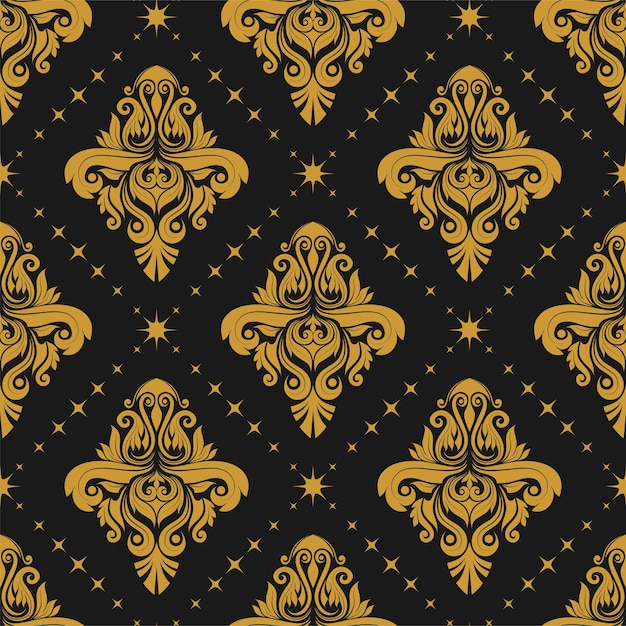 Vector damask seamless pattern background