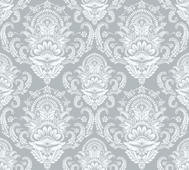 Damask seamless pattern element Vector floral damask ornament vintage illustration