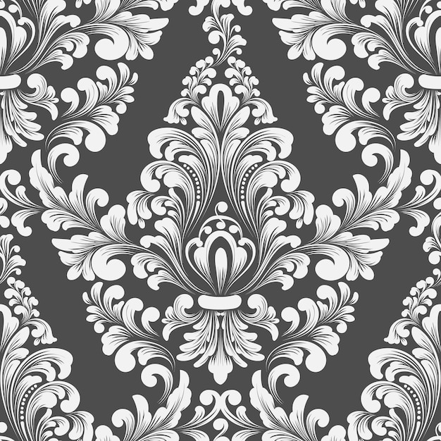 Vector damask seamless pattern element.