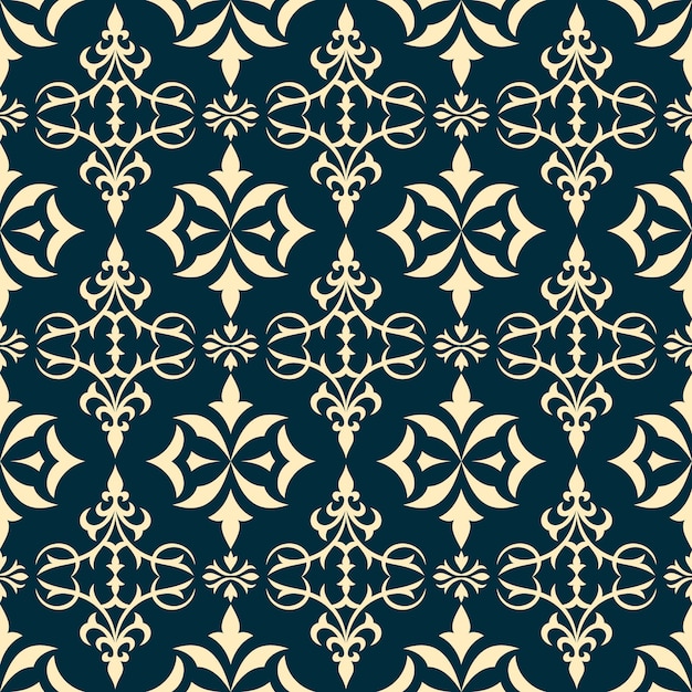 Damask seamless pattern with classical luxury ornament