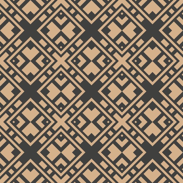 Damask seamless retro pattern background geometry check square cross frame kaleidoscope.