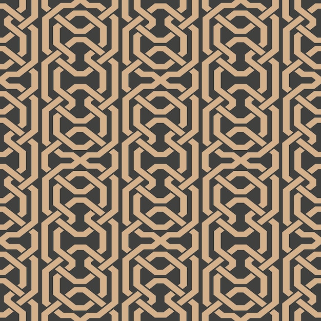 Damask seamless retro pattern background polygon geometry cross frame chain.