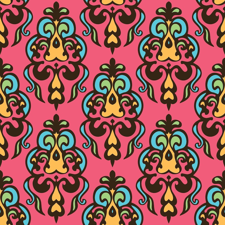 Vector damask vector festive flourish seamless pattern