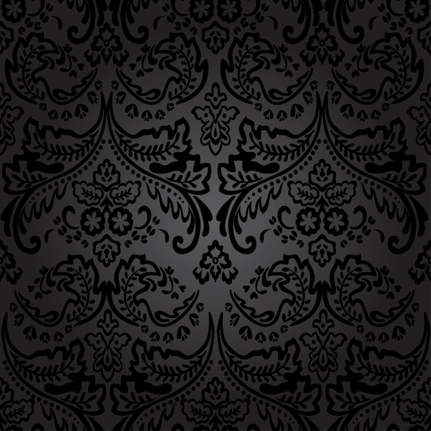 Vector damask vintage floral seamless pattern background