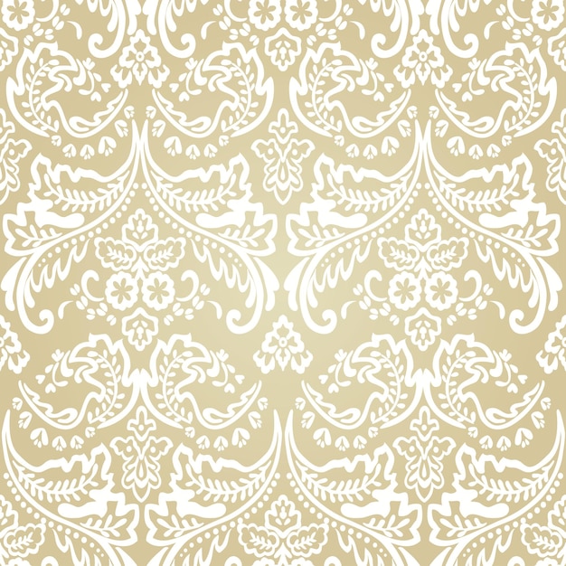 Vector damask vintage floral seamless pattern background