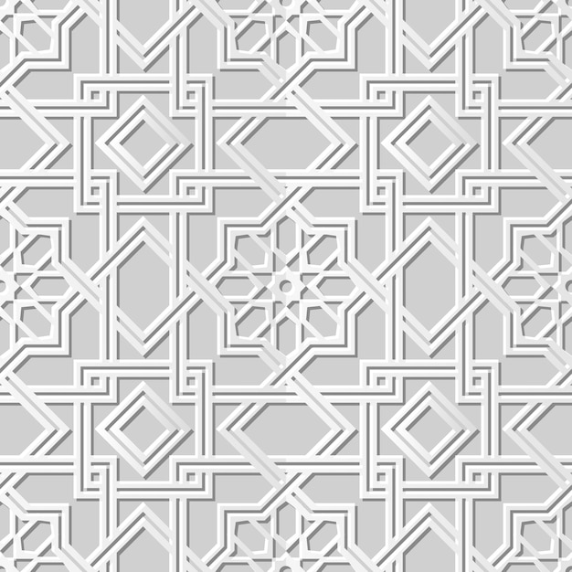 Damast naadloze 3D-papier kunst Islam Star Cross Geometry