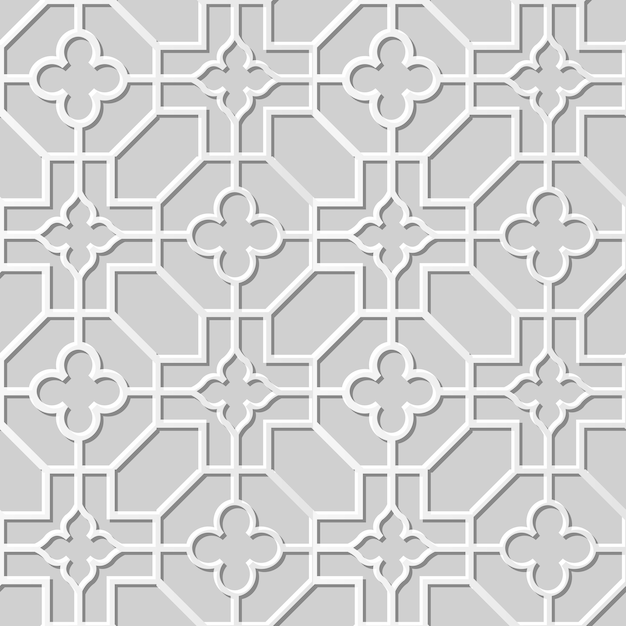 Damast naadloze 3d-papier kunst octacgon cross flower