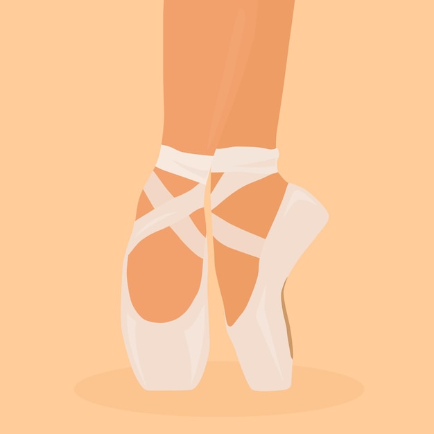 Vector dames benen in ballet pointe schoenen