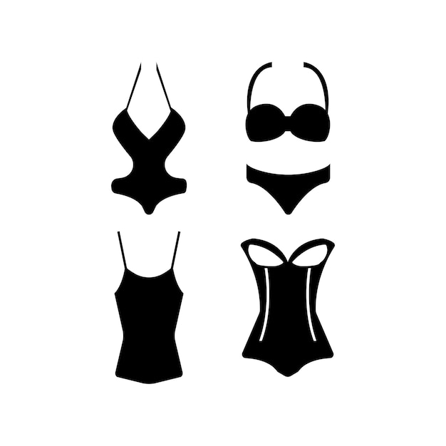 Dames ondergoed pictogram logo vector ontwerp