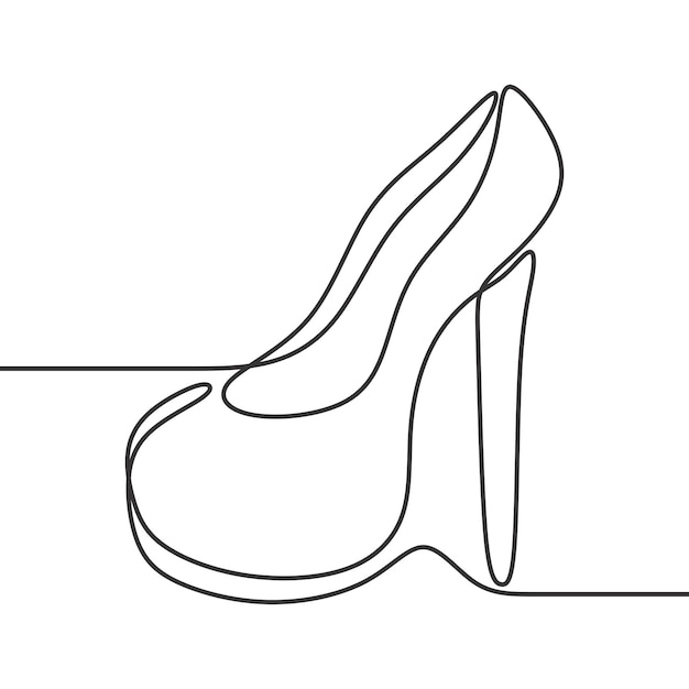 damesschoenen illustratie continue tekening sigle line art