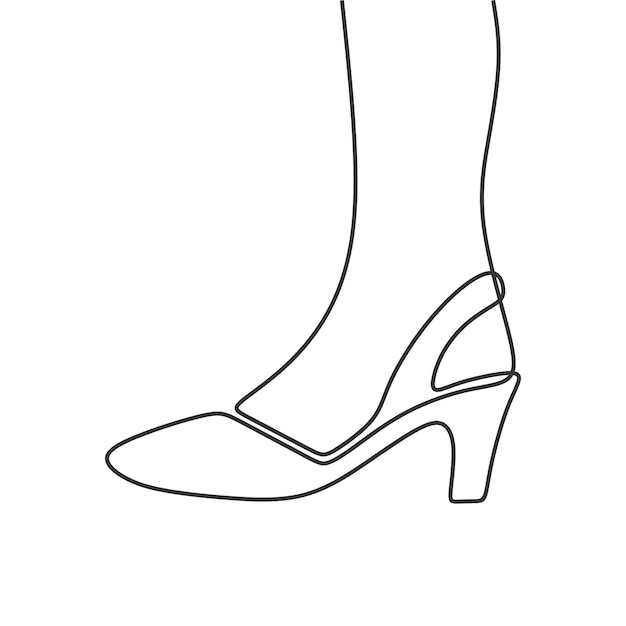 damesschoenen illustratie continue tekening sigle line art