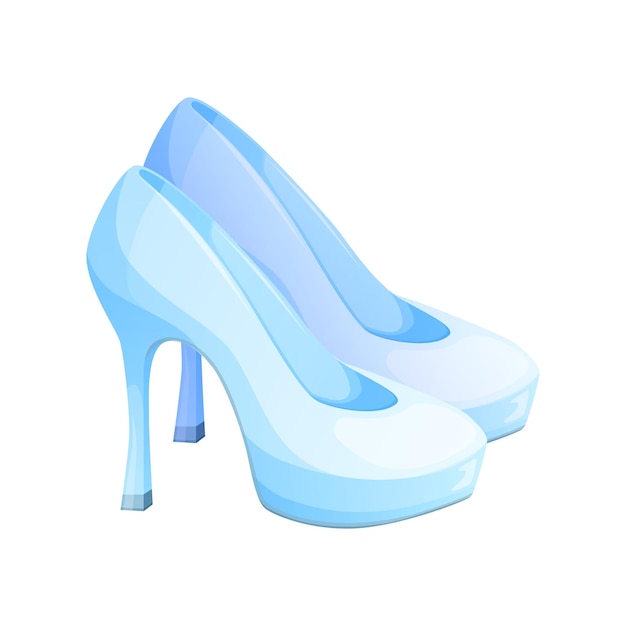 Damesschoenen met hakken Bruiloft accessoire in cartoon stijl Vector illustratie geïsoleerd op wit