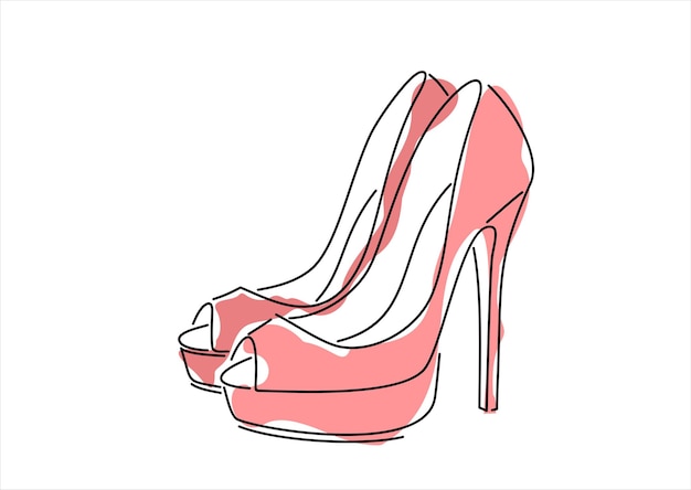 Damesschoenen. Schoenen Icon Vector. Embleem of logo elementen voor schoenmaker.