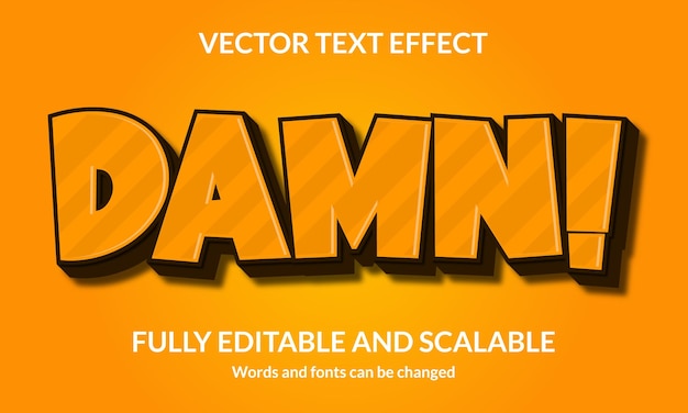 Damn editable 3d text style effect
