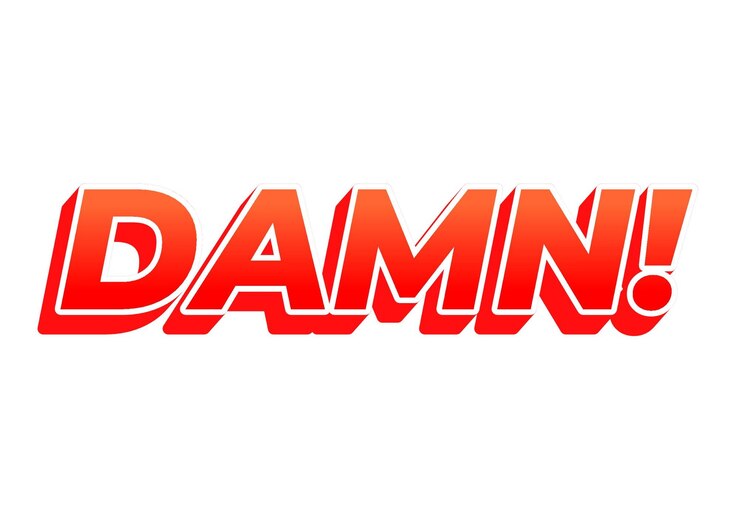 Vector damn text effect with modern color and 3d look