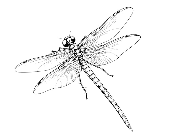 Vector damselfly coloring page for kids