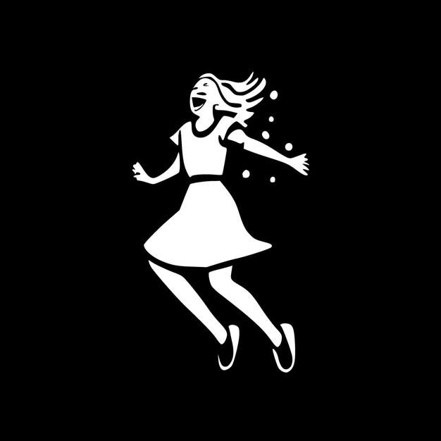 Vector dance black and white vector illustration