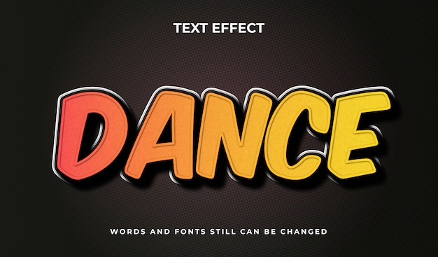 Dance creative editable 3d text effect.Elegant text style