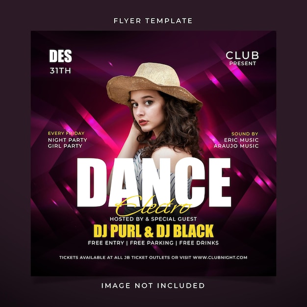 Dance electro flyer template