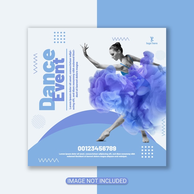 Dance event flyer or dance invitation flyer template or instagram post