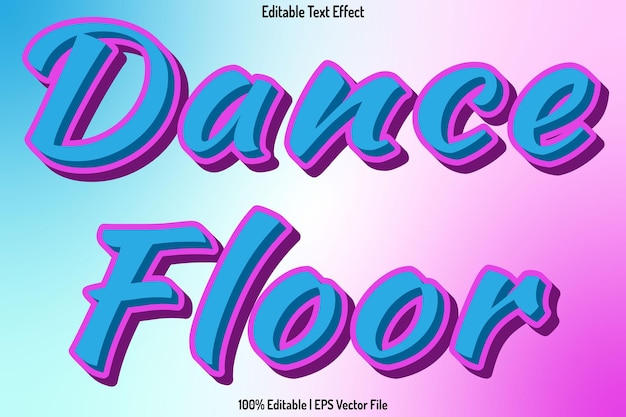 Dance Floor Editable Text Effect Emboss Cartoon Style