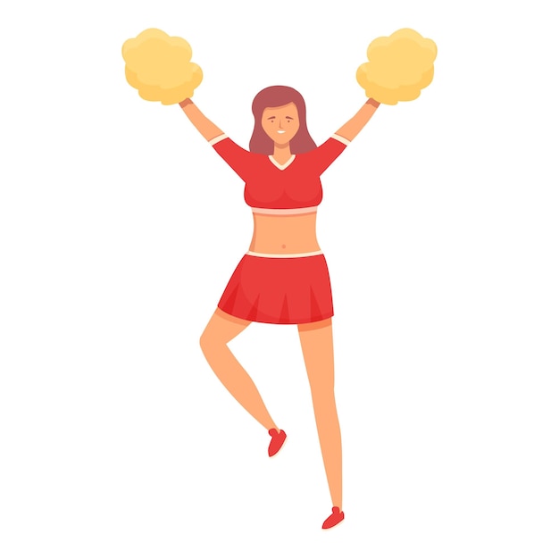 Dance girl icon cartoon vector Pom cheer leader Energetic team