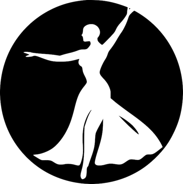 벡터 dance minimalist and flat logo vector illustration