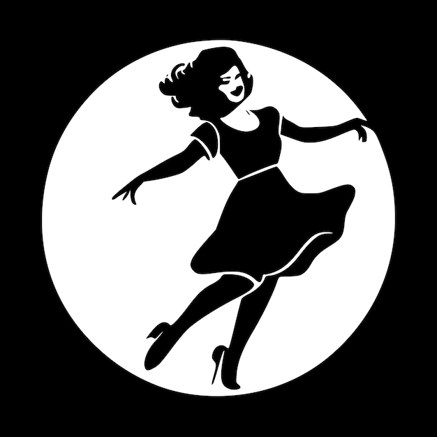 Danza minimalista e semplice silhouette illustrazione vettoriale