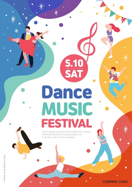 Vector dance music festival poster background