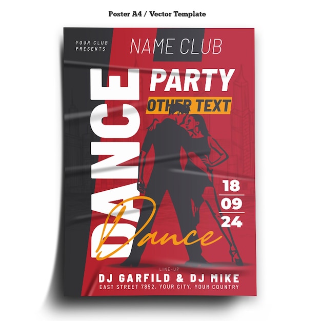 Dance party poster template