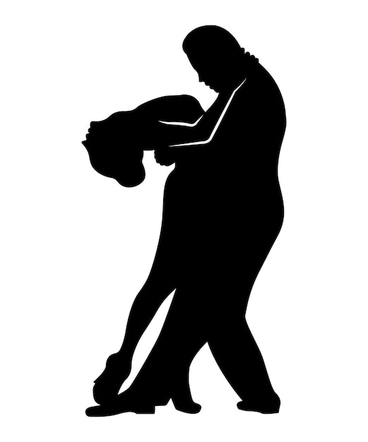 Dance people silhouette vector