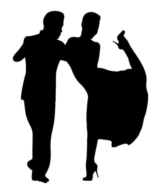 Vector dance people silhouette vector