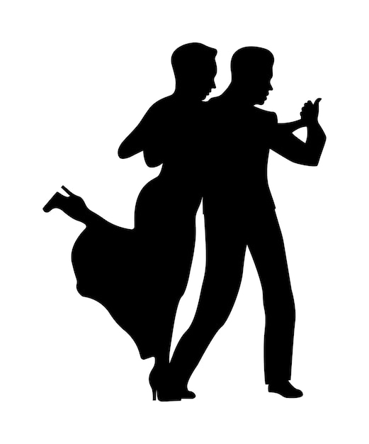 Vector dance people silhouette vector