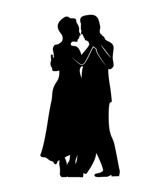 Vector dance people silhouette vector