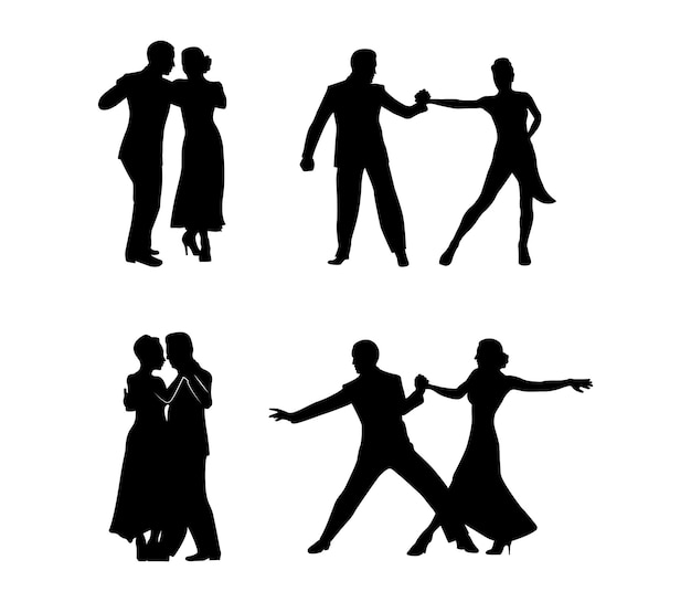 Dance people silhouette vector