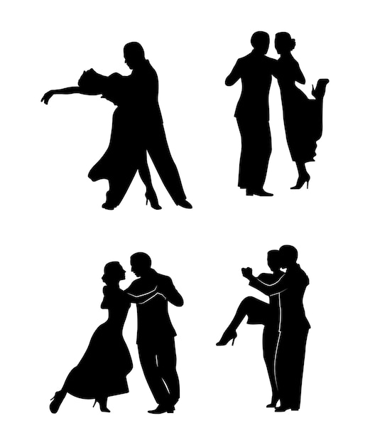 Dance people silhouette vector