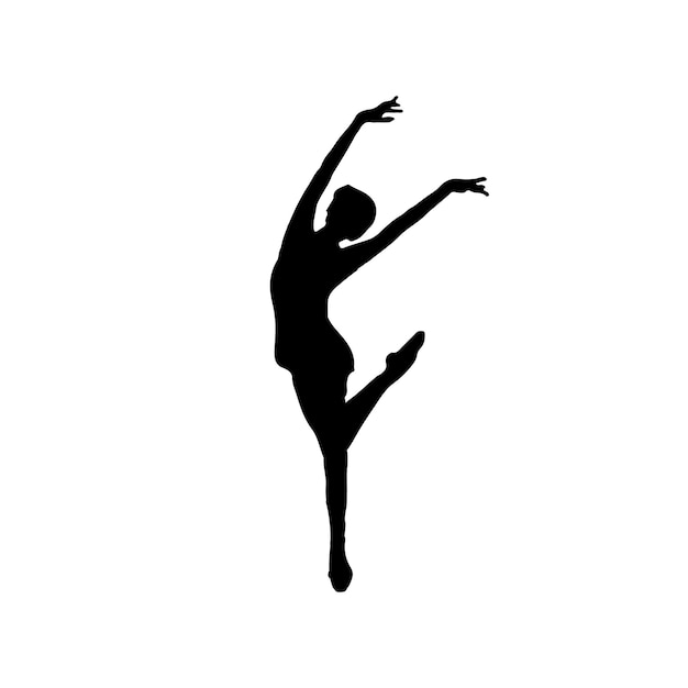 Insieme della siluetta di ballo delle sagome del ballerino