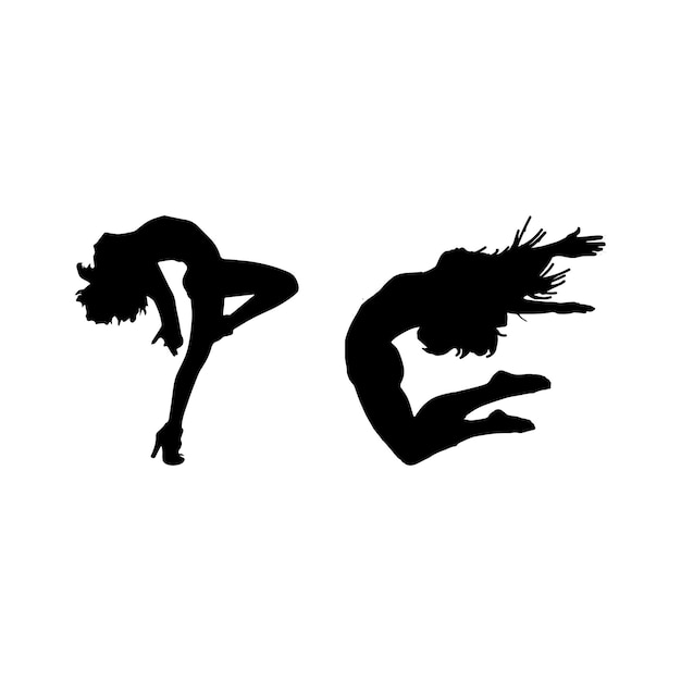 Dance silhouette set of dancer silhouettes