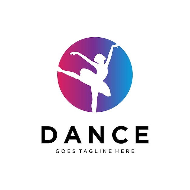 Vector dance studio logo design