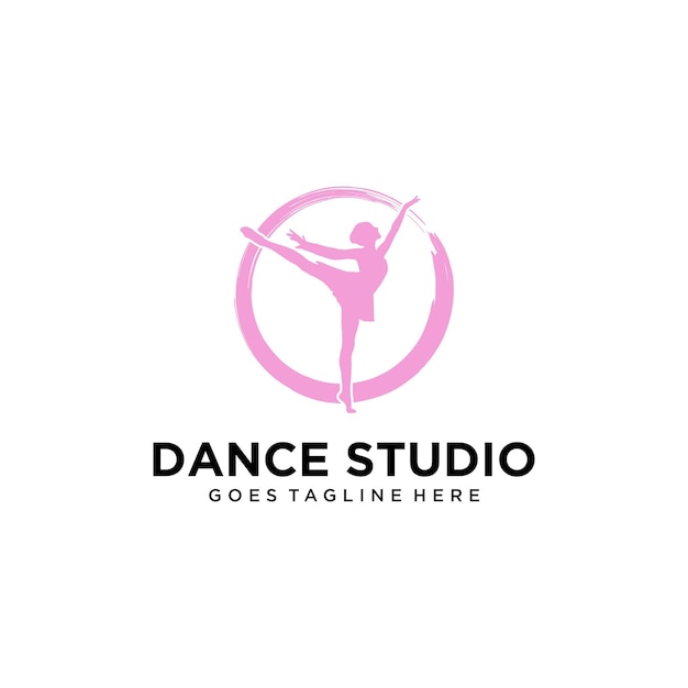 Vector dance studio logo design