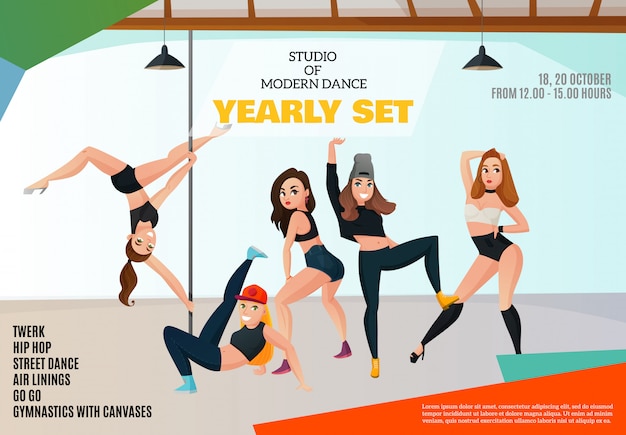 Vector dance studio poster