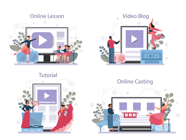 ベクトル ダンススタジオオンラインサービスのダンス教師または振付師