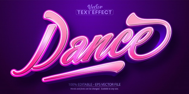 Dance text, calligraphic style editable text effect