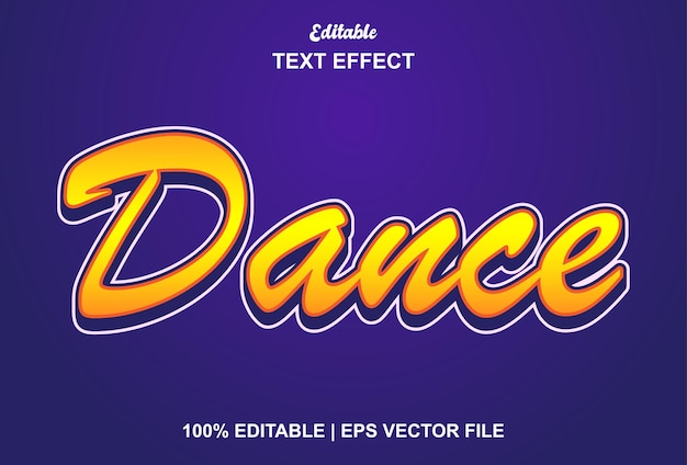 Dance text effect with orange color and editable