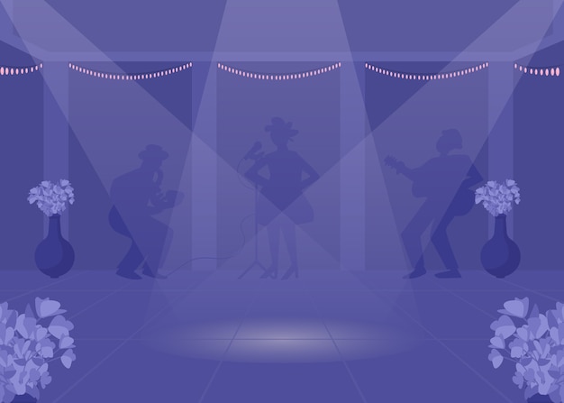 Vector dancefloor flat color illustration