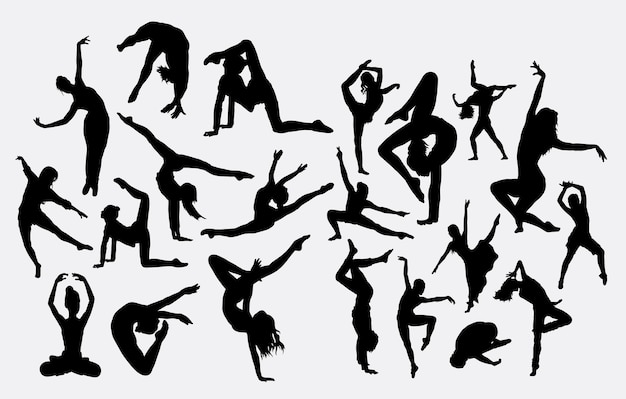 Dancer action silhouette